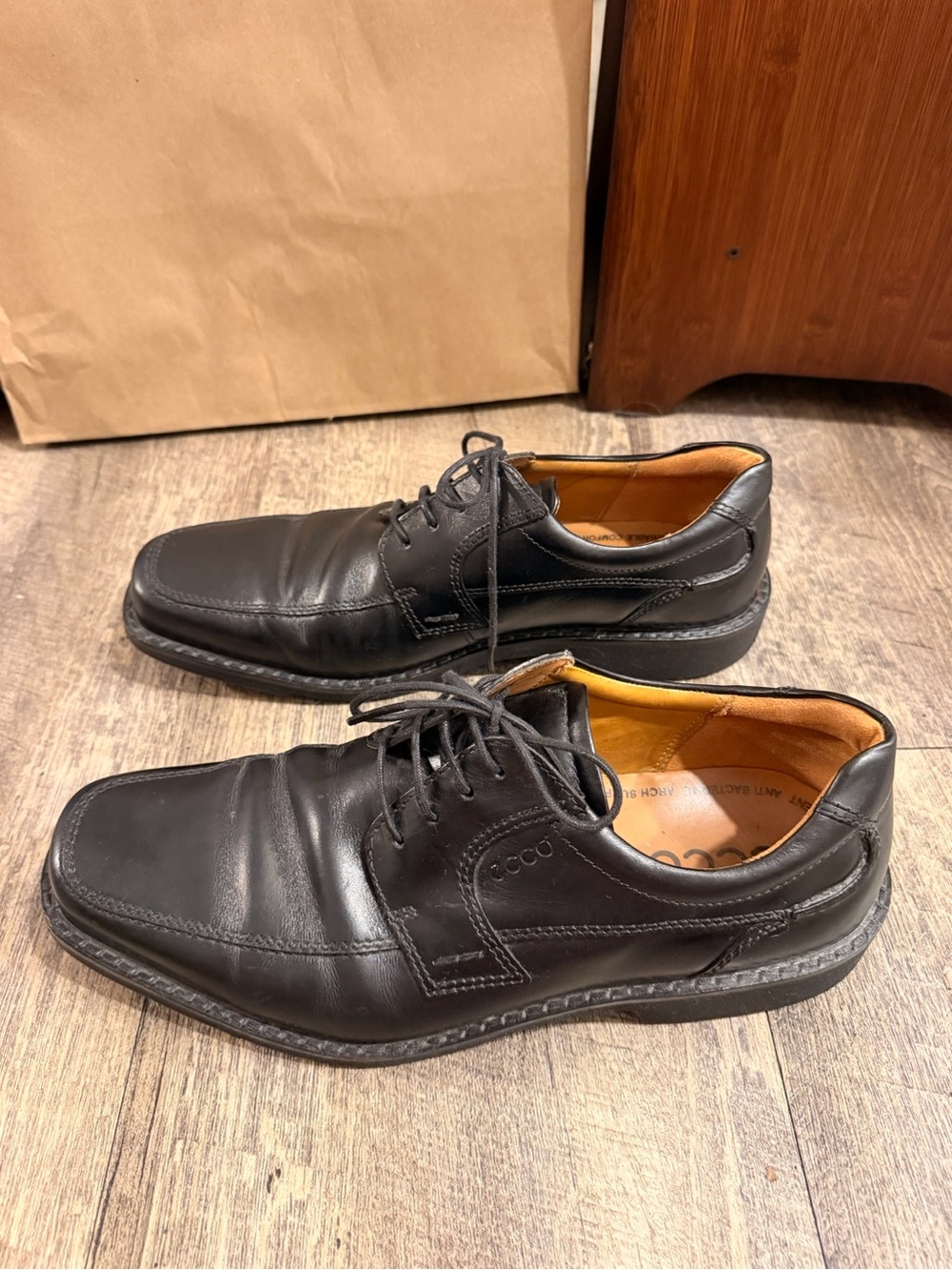 ECCO Men’s Black Genuine Leather Lace Up Oxford Shoes EU 44